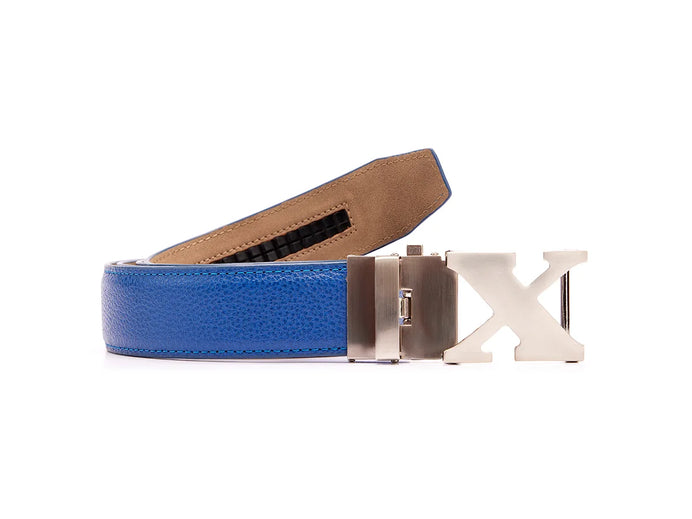 Full Grain Leather Golf Belt Royal Blue