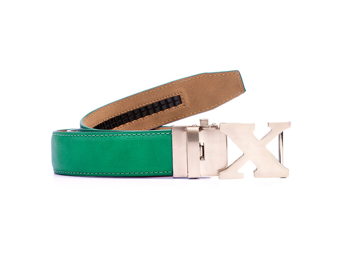 Vegan Leather Golf Belt Green